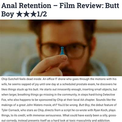 Anal Retention – Film Review: Butt Boy â˜…â˜…â˜…1/2